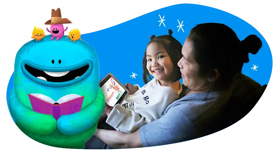 Parent reading with child illustration